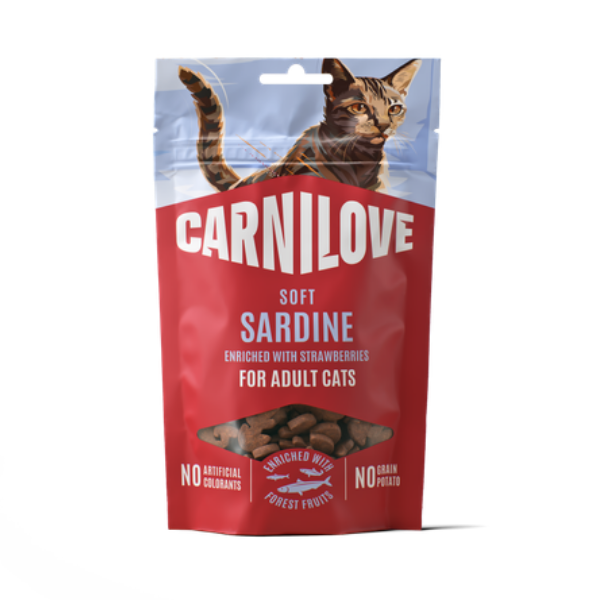 Bag Front - Soft Cat Treat - Sardine with Strawberry
